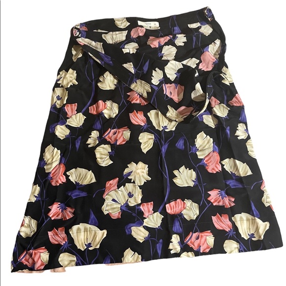 Silk Prada black Floral Skirt SZ 44 - Picture 5 of 6